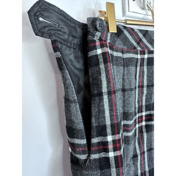 Eddie Bauer Skirt Womens Medium 6 Gray Plaid Tartan Wool Blend Lined Mini Winter - Picture 7 of 9
